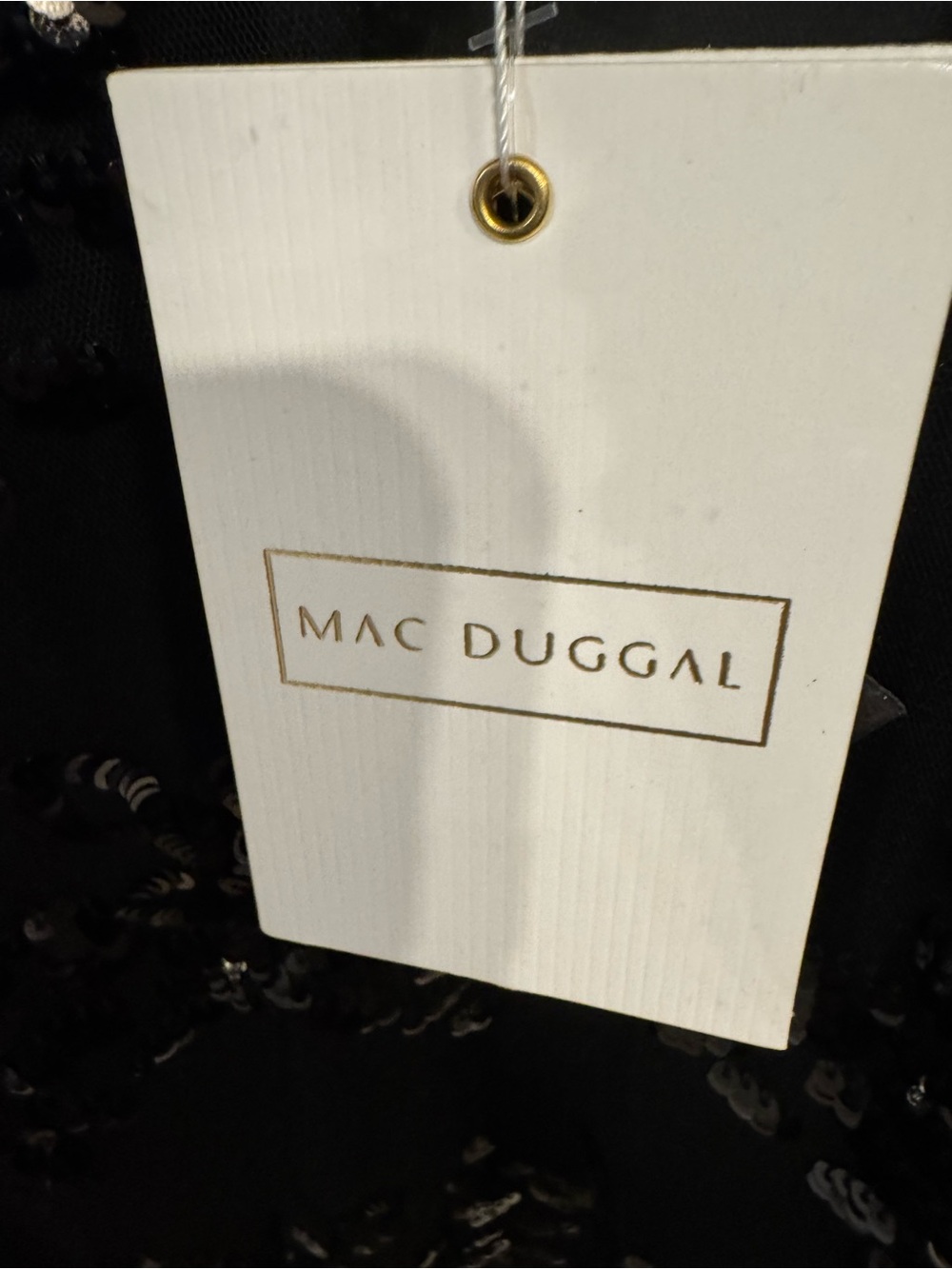 Mac Duggal Black Sequin Midi Dress with Ruffle Details - Picture 5 of 5